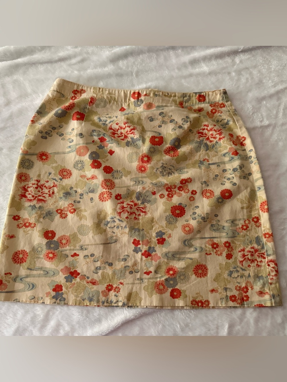 Ann Taylor Factory Beige Floral Skirt 6